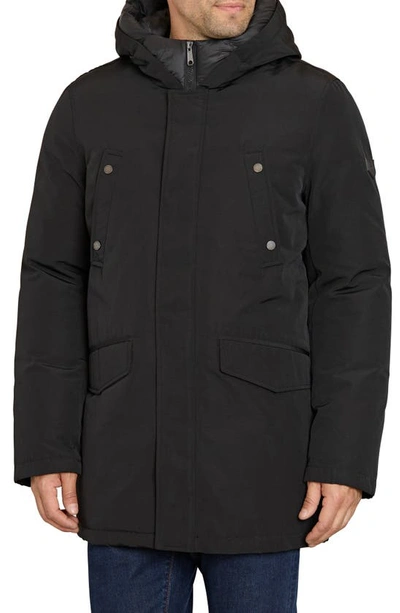 Sam Edelman Hooded Water Resistant Parka In Black