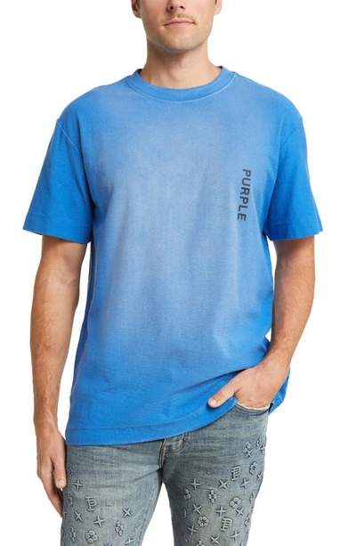 Purple Brand Logo Cotton Graphic T-shirt In Blue
