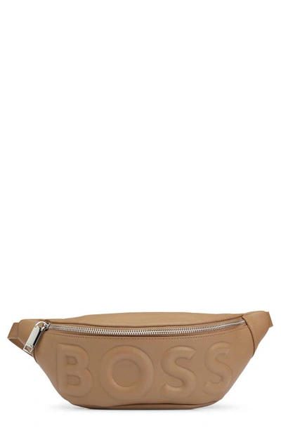 Hugo Boss Olivia Faux Leather Belt Bag In Medium Beige