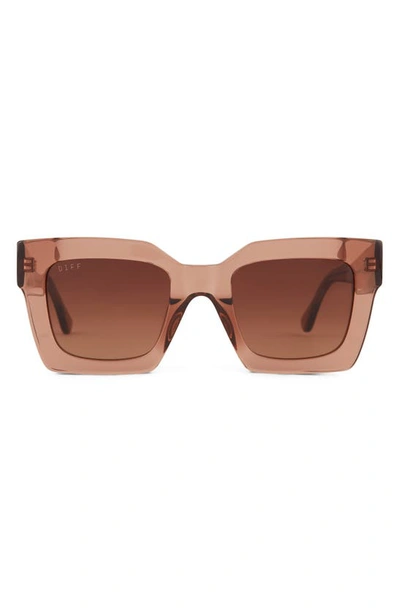 Diff Dani 52mm Gradient Square Sunglasses In Brown Gradient