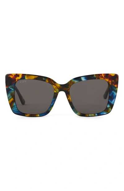 Diff Lizzy 54mm Polarized Cat Eye Sunglasses In Blue Multi
