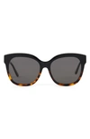 Diff Maya 56mm Polarized Round Sunglasses In Black Multi
