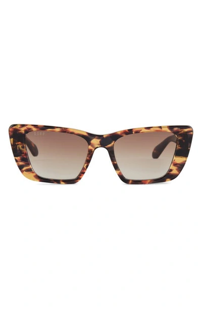 Diff Aura 51mm Gradient Cat Eye Sunglasses In Brown Gradient