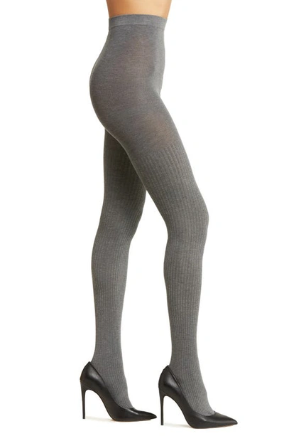 Nordstrom Rib Sweater Tights In Grey Heather