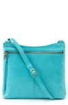 Hobo Cambel Leather Crossbody Bag In Aqua