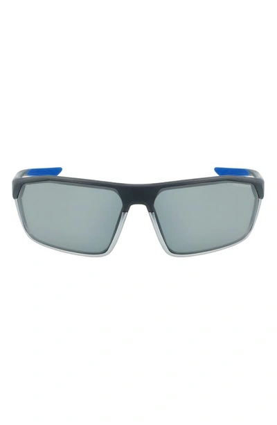 Nike Clash 70mm Sport Sunglasses In Dark Grey/ Silver Flash