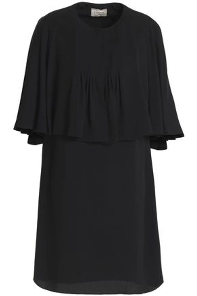 Lanvin Cape-effect Crepe Mini Dress In Black