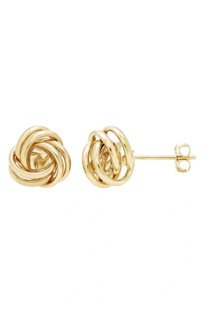 A & M 14k Yellow Gold Love Knot Stud Earrings