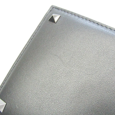 Valentino Garavani Love Studs Black Leather Wallet  ()