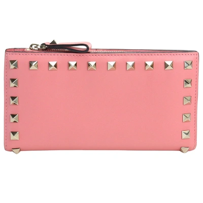 Valentino Garavani Rockstud Pink Leather Wallet  ()