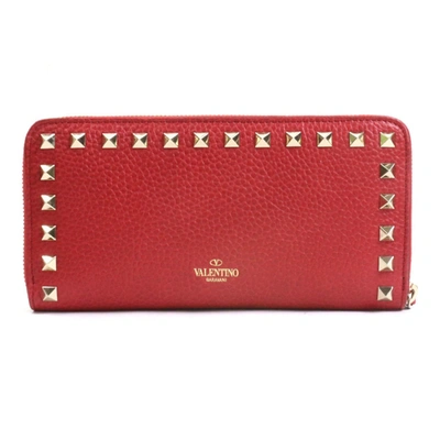 Valentino Garavani Rockstud Red Leather Wallet  ()