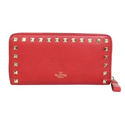 Valentino Garavani Rockstud Red Leather Wallet  ()