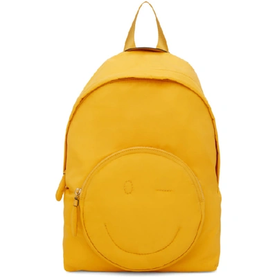 Anya Hindmarch Chubby Smiley Nylon Backpack - Yellow In Solei