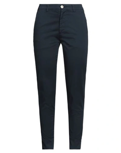 People Woman Pants Midnight Blue Size 4 Cotton, Elastane