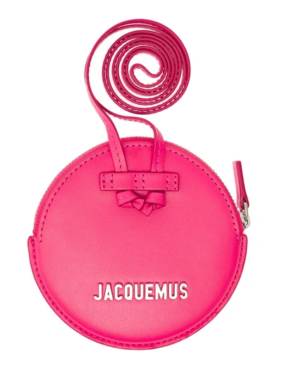 Jacquemus Le Pitchou Fuchsia Circular Pouch Bag In Leather Man In Pink