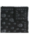 Alexander Mcqueen Skull Print Scarf - Black