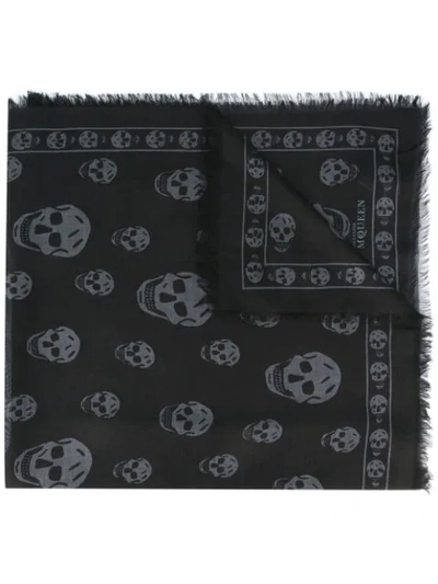 Alexander Mcqueen Skull Print Scarf - Black