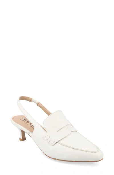 Journee Collection Amory Slingback Pump In White