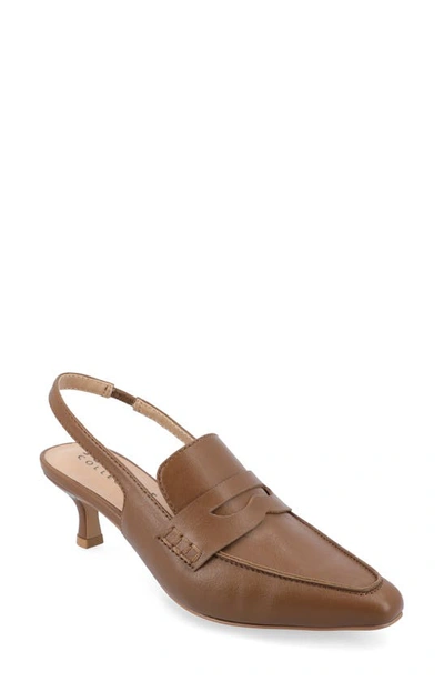 Journee Collection Amory Slingback Pump In Brown