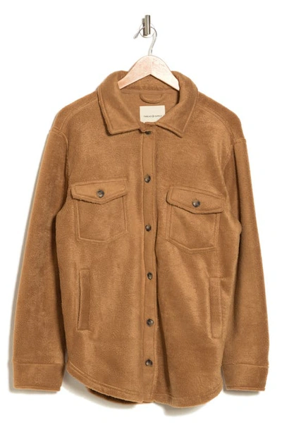 Thread & Supply Plaid Polar Fleece Shacket In Toasted Coconut