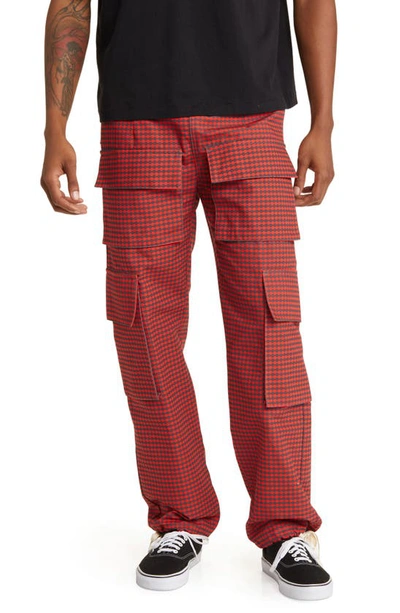 Krost Dot Print Cargo Pants In Red