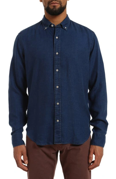 34 Heritage Lyocell Denim Button-down Shirt In Mid Indigo