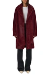 Apparis Stella Recycled Polyester Faux Fur Coat In Garnet