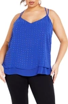 City Chic Studded Strappy Tank In Lapis