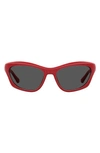 Chiara Ferragni 60mm Cat Eye Sunglasses In Red/ Grey