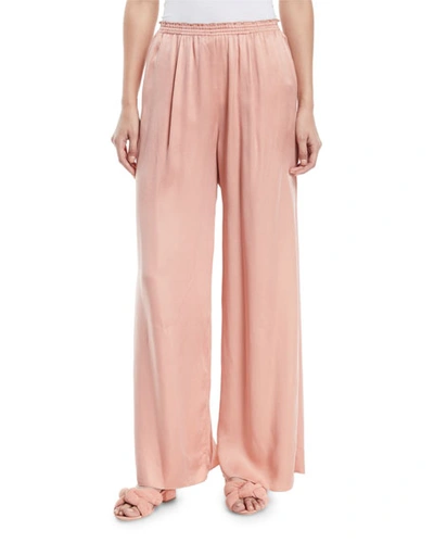 Forte Forte Wide-leg Satin Lounge Pants In Pink
