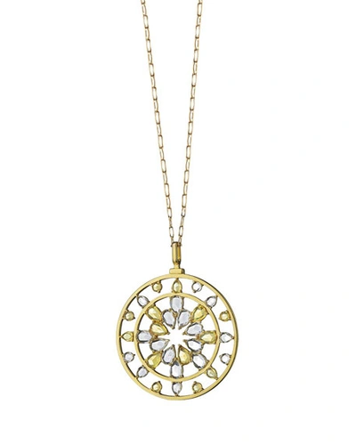 Monica Rich Kosann 18k Gold Yellow Sapphire & Rock Crystal Kaleidoscope Pendant Necklace