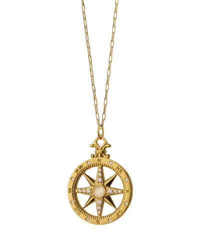 Monica Rich Kosann 18k Gold Diamond Compass Charm Necklace