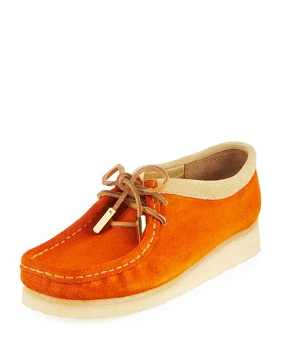 Sycamore Style Women's Suede Moc Wallabee Shoe, Garden Orange