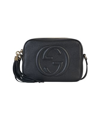 gucci black messenger bag women's