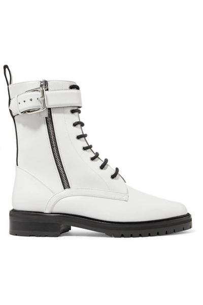 Tabitha Simmons Max Leather Combat Boots In White
