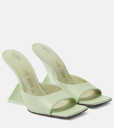 Attico Cheope Leather Mules In Light Green