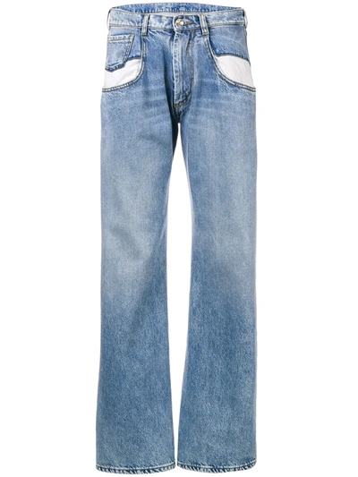 Maison Margiela Contrast Pocket Straight Leg Jeans In Blue