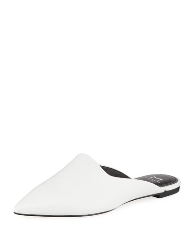 Marc Fisher Ltd Sheen Leather Mules In White