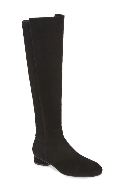 Stuart Weitzman Women's Eloise 30 Almond Toe Suede Boots In Black