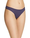 On Gossamer Mesh Hip G-string In Navy Dot