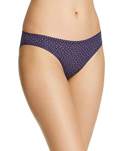 On Gossamer Mesh Hip Bikini In Navy Dot