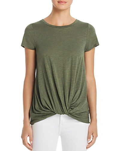 Cupio Knot Front Tee In Green Olive
