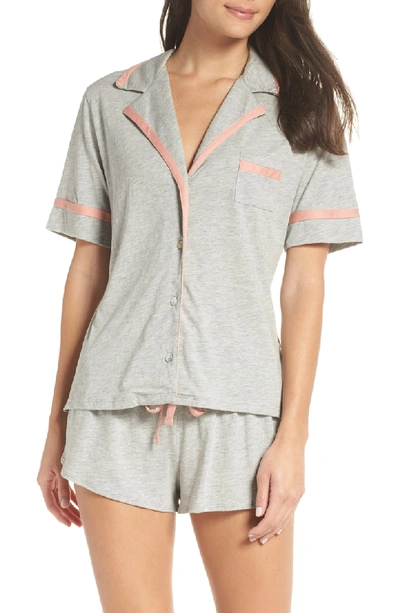Cosabella Amore Short Pajama Set In Heather Gray/ Mauvelous