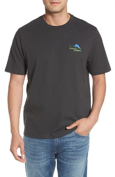 Tommy Bahama Friends In High Places Graphic T-shirt In Coal