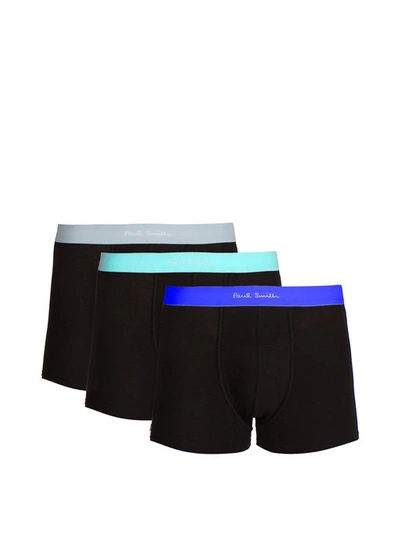 Paul Smith Set Of Three Stretch-cotton Boxer Trunks In Black