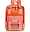Doughnut Macaroon Colorblock Backpack - Orange In Orange/ Peach