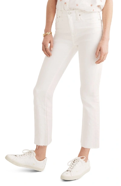 Madewell Cali Raw Edge Demi Boot Jeans In Pure White