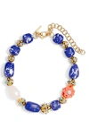 Lele Sadoughi Keepsake Stone Collar Necklace In Cobalt