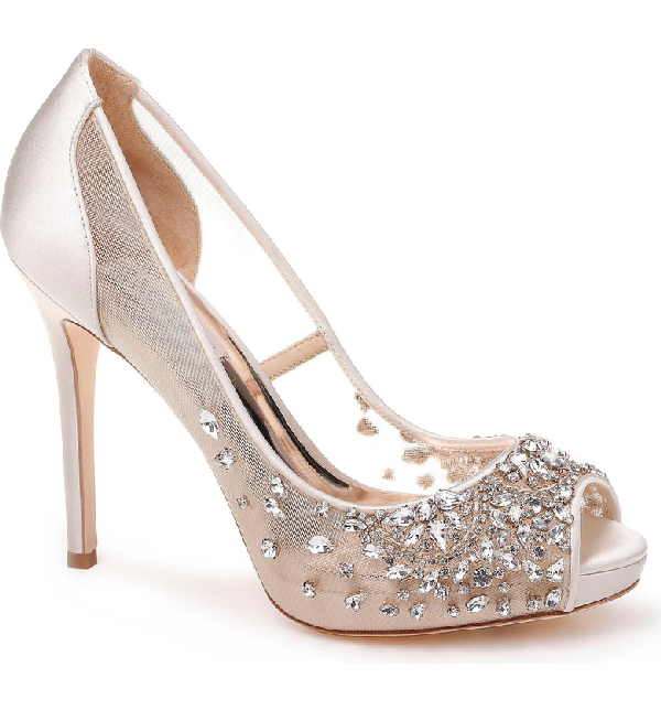 badgley mischka pepper peep toe pump