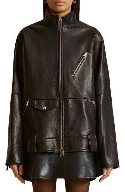 Khaite The Shallin Leather Jacket In Black